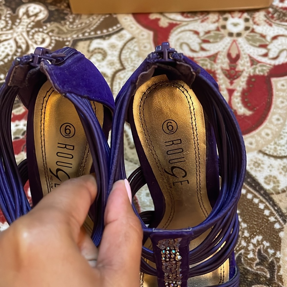 Purple Rhinestone Sandals - Picture 8 of 12